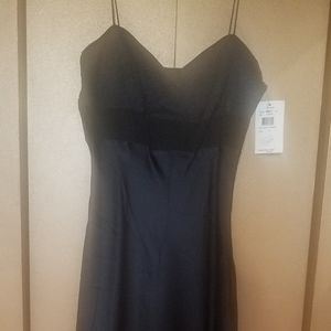 Spaghetti Strap Lace Suede & Silk Slip Dress